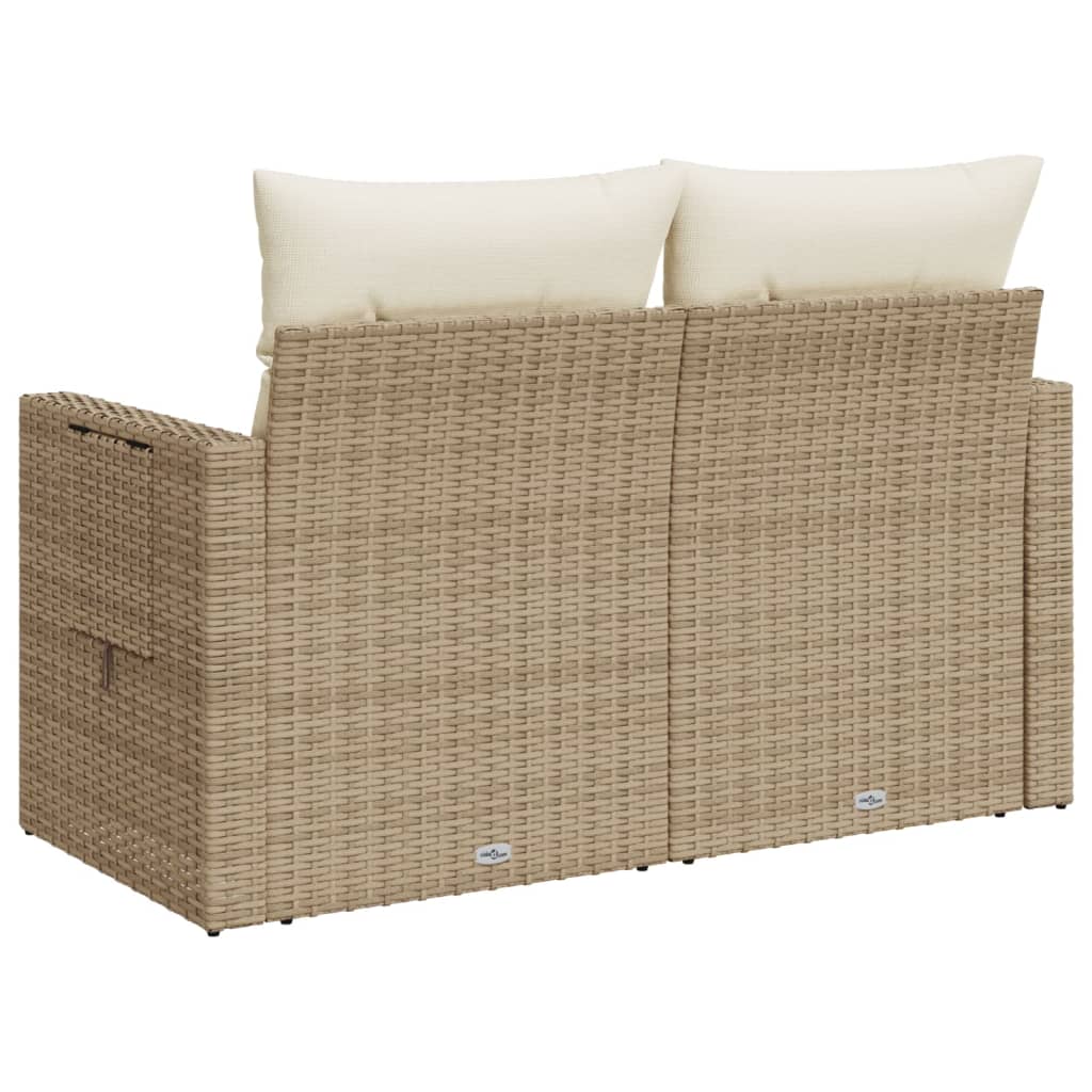 Tuinbank 2-Zits Met Kussens Poly Rattan