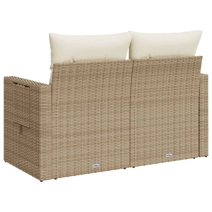 Tuinbank 2-Zits Met Kussens Poly Rattan