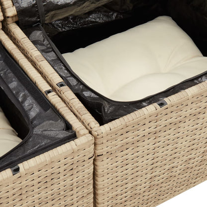 Tuinbank 2-Zits Met Kussens Poly Rattan