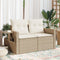 Tuinbank 2-Zits Met Kussens Poly Rattan