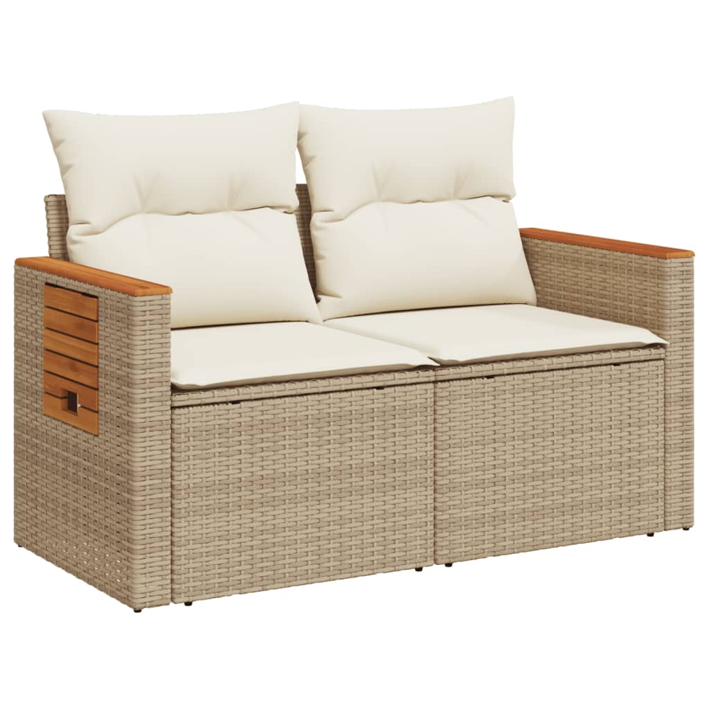 Tuinbank 2-Zits Met Kussens Poly Rattan