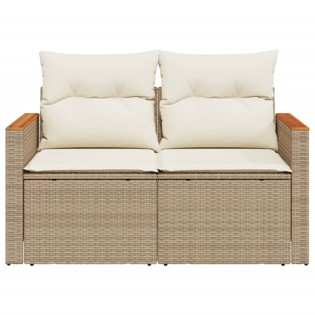 Tuinbank 2-Zits Met Kussens Poly Rattan