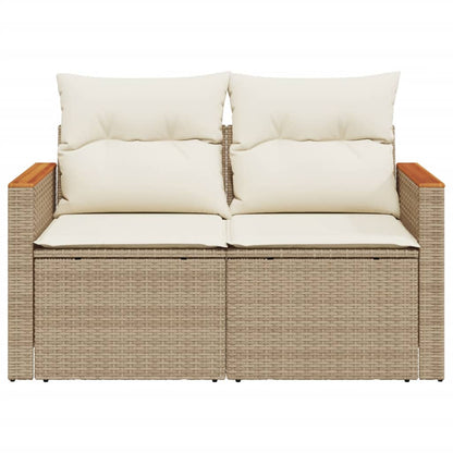 Tuinbank 2-Zits Met Kussens Poly Rattan
