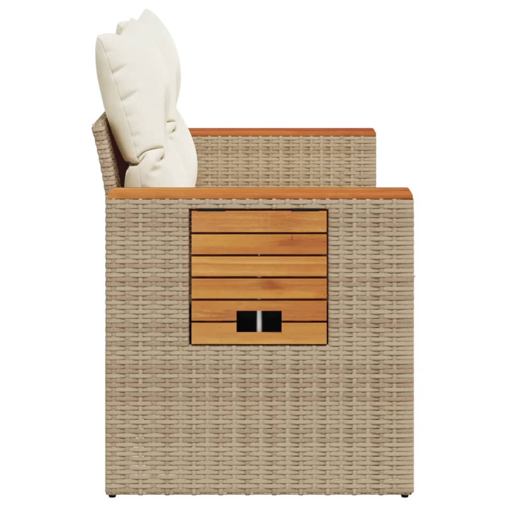 Tuinbank 2-Zits Met Kussens Poly Rattan