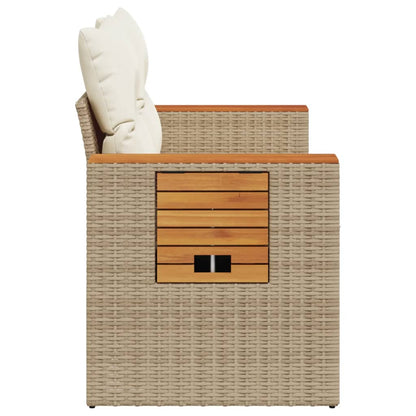 Tuinbank 2-Zits Met Kussens Poly Rattan
