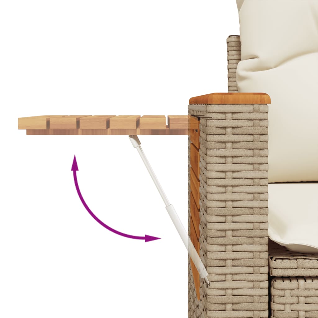 Tuinbank 2-Zits Met Kussens Poly Rattan