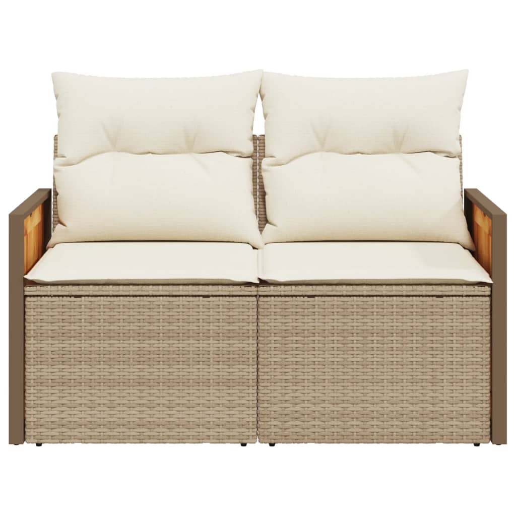 Tuinbank 2-Zits Met Kussens Poly Rattan