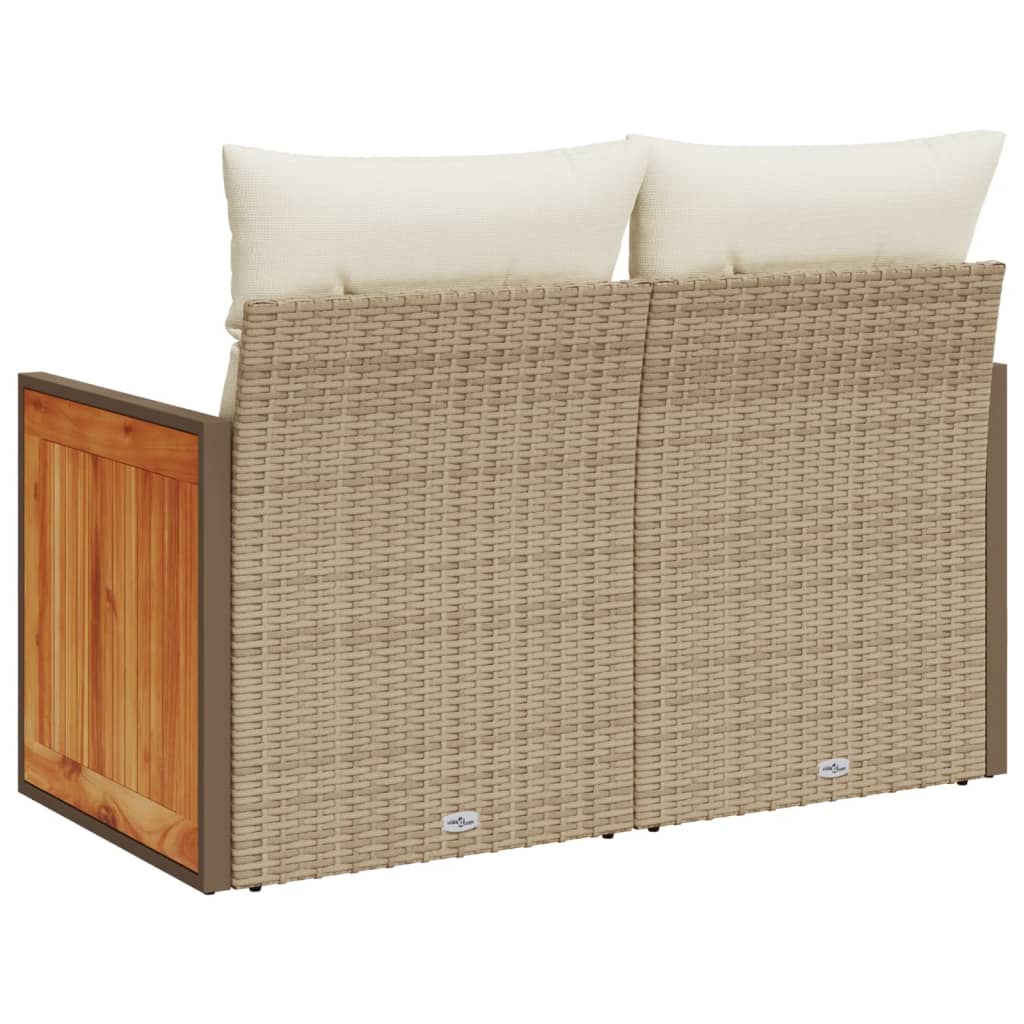Tuinbank 2-Zits Met Kussens Poly Rattan