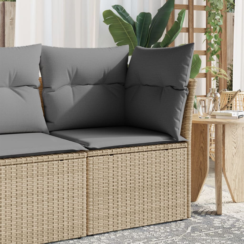 Tuinhoekbank Met Kussens Poly Rattan