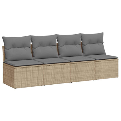 Tuinbank 4-Zits Met Kussens Poly Rattan
