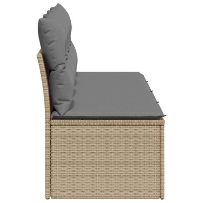 Tuinbank 4-Zits Met Kussens Poly Rattan