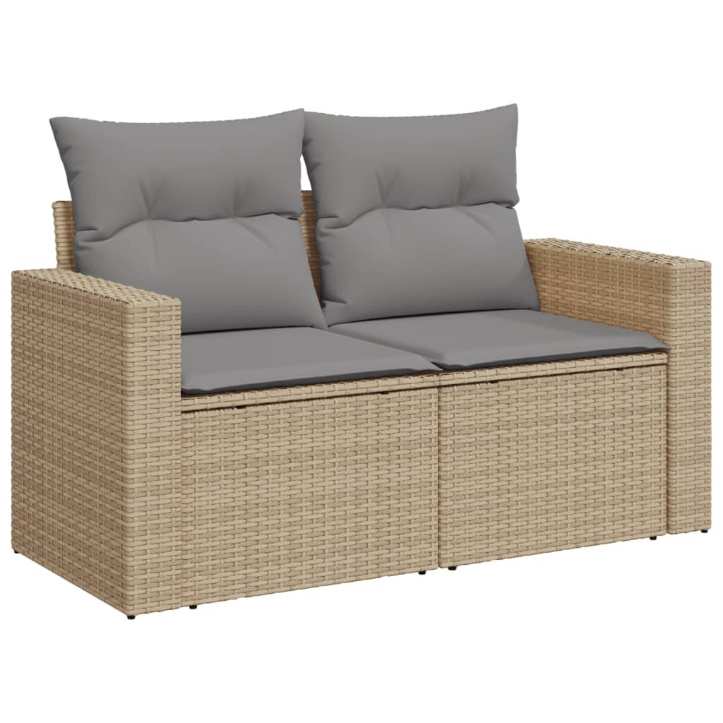 Tuinbank 2-Zits Met Kussens Poly Rattan