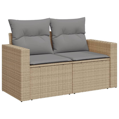 Tuinbank 2-Zits Met Kussens Poly Rattan