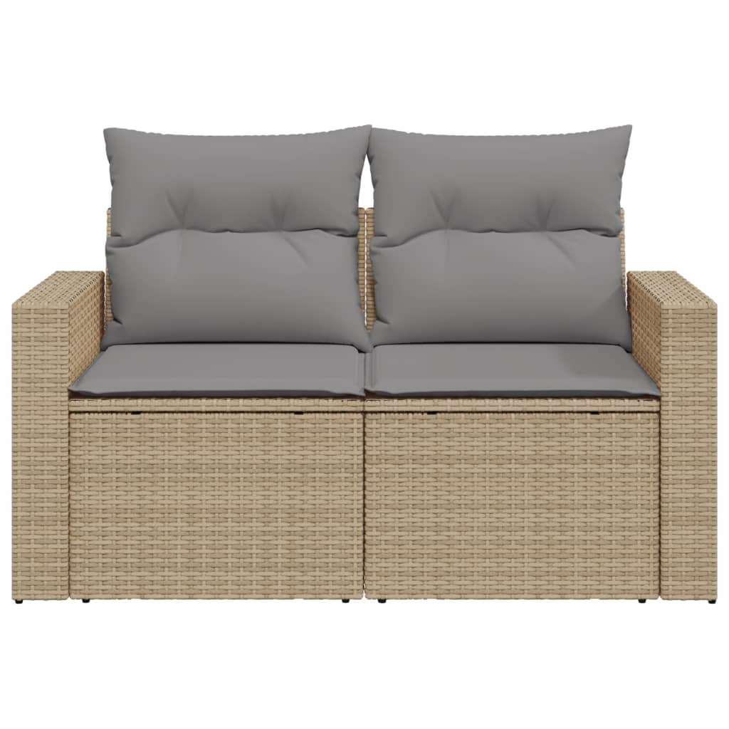 Tuinbank 2-Zits Met Kussens Poly Rattan