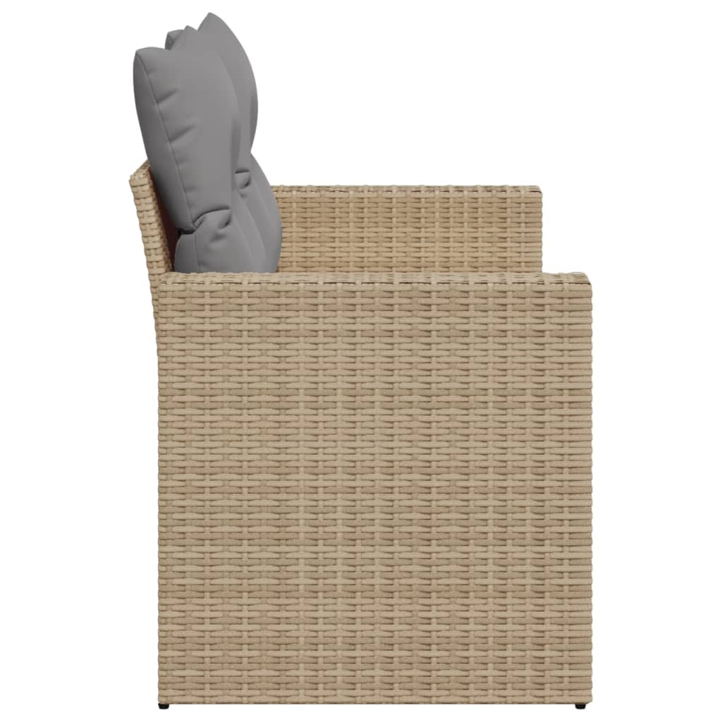 Tuinbank 2-Zits Met Kussens Poly Rattan