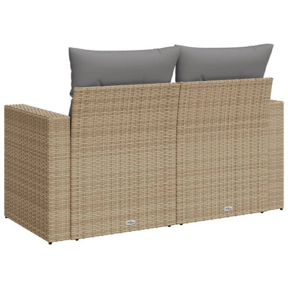 Tuinbank 2-Zits Met Kussens Poly Rattan