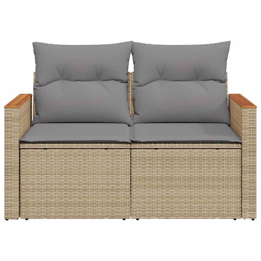 Tuinbank 2-Zits Met Kussens Poly Rattan