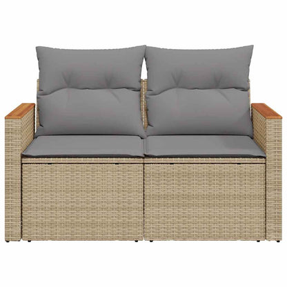Tuinbank 2-Zits Met Kussens Poly Rattan