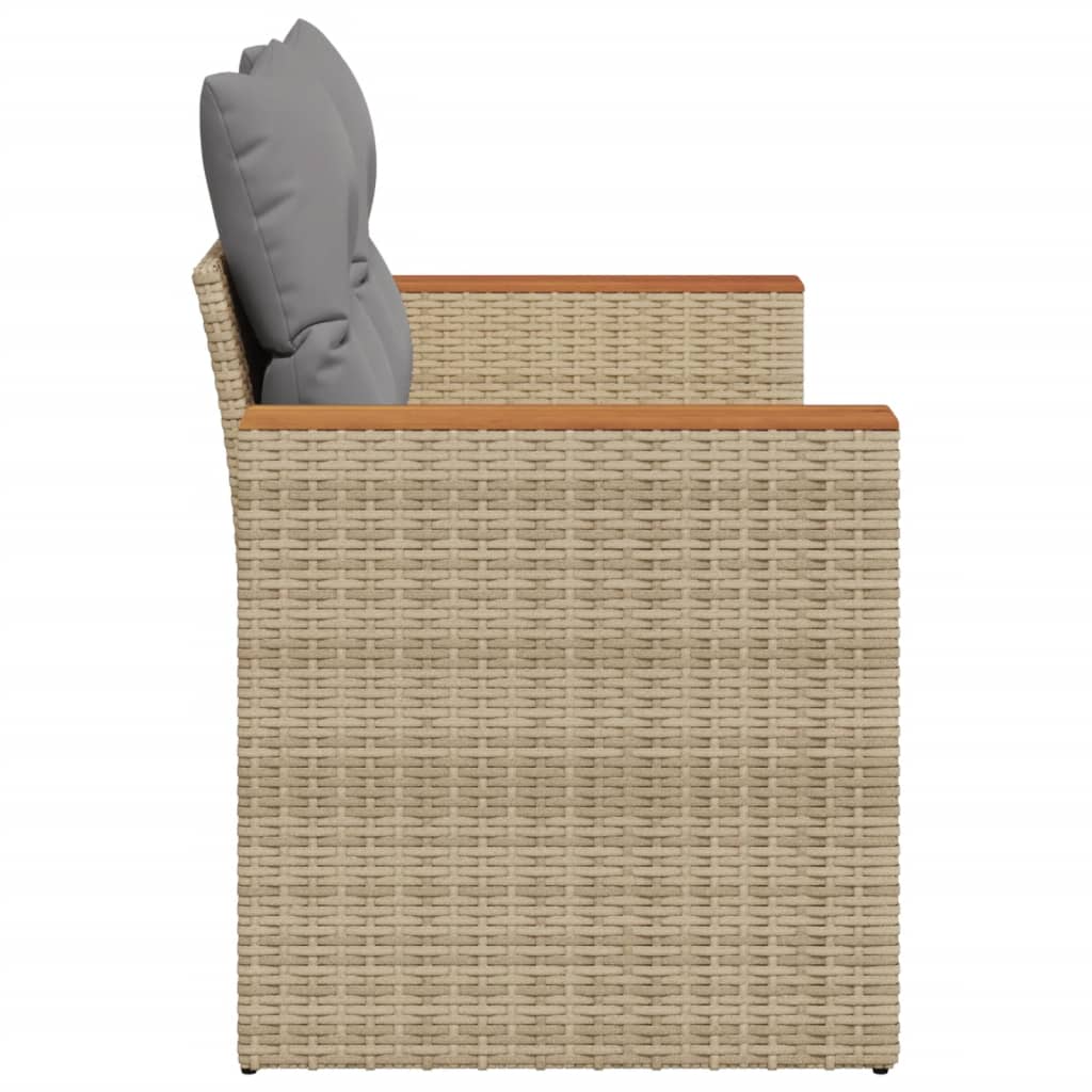 Tuinbank 2-Zits Met Kussens Poly Rattan
