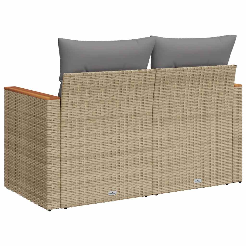 Tuinbank 2-Zits Met Kussens Poly Rattan