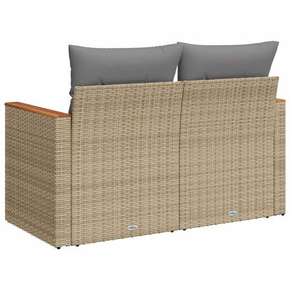 Tuinbank 2-Zits Met Kussens Poly Rattan