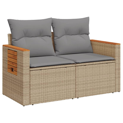 Tuinbank 2-Zits Met Kussens Poly Rattan