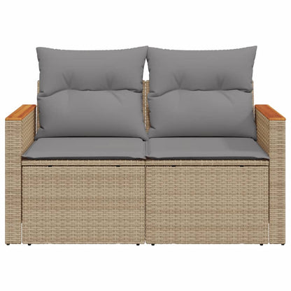 Tuinbank 2-Zits Met Kussens Poly Rattan