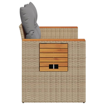 Tuinbank 2-Zits Met Kussens Poly Rattan