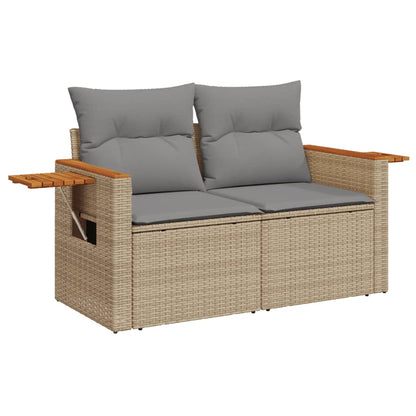 Tuinbank 2-Zits Met Kussens Poly Rattan