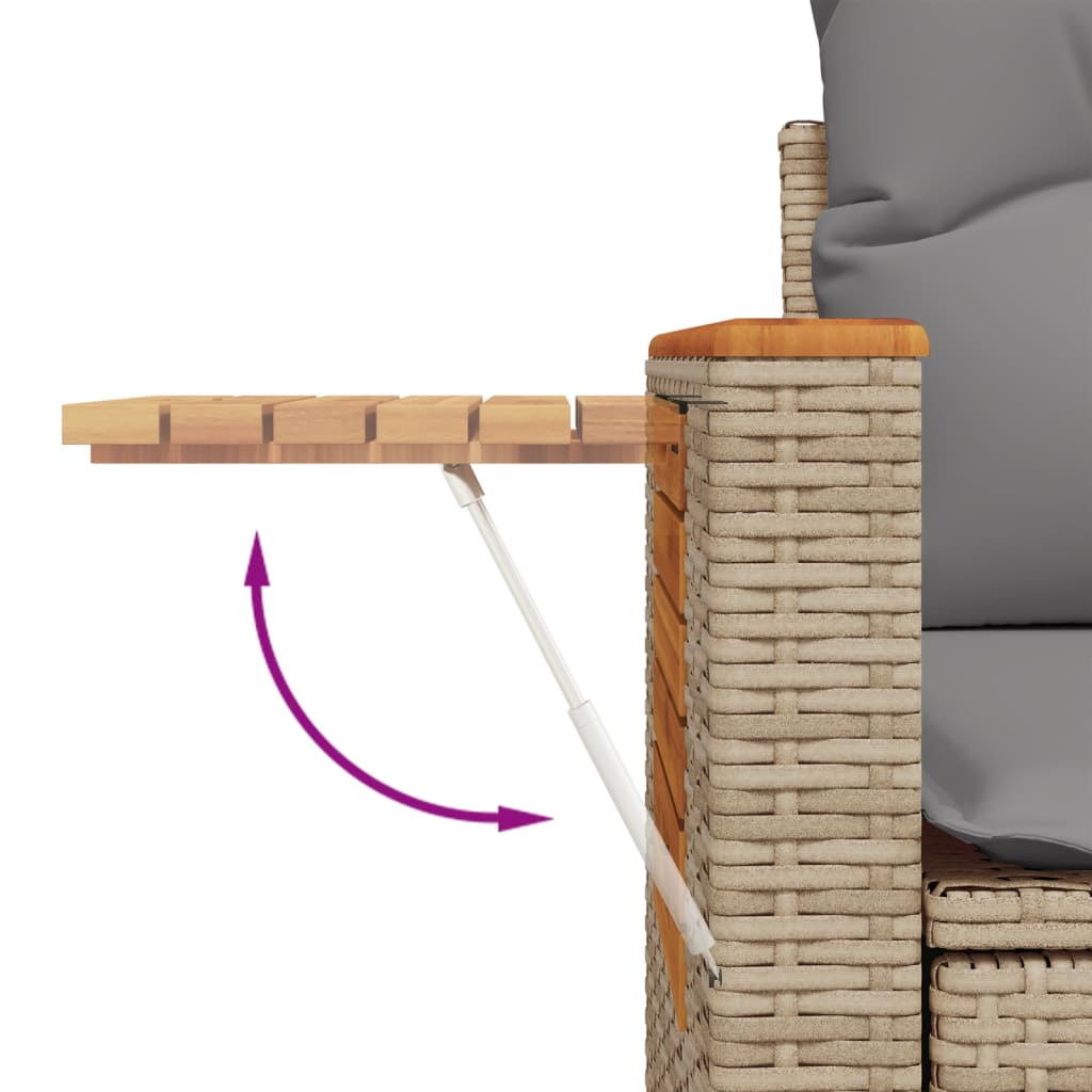 Tuinbank 2-Zits Met Kussens Poly Rattan