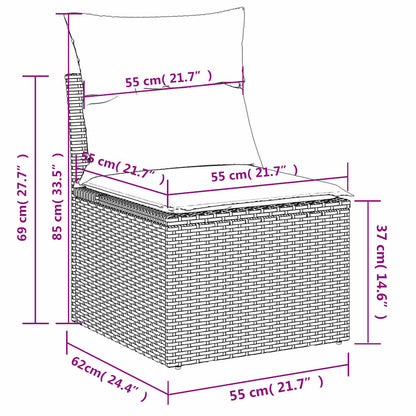 Tuinstoel Zonder Armleuning Met Kussens Poly Rattan