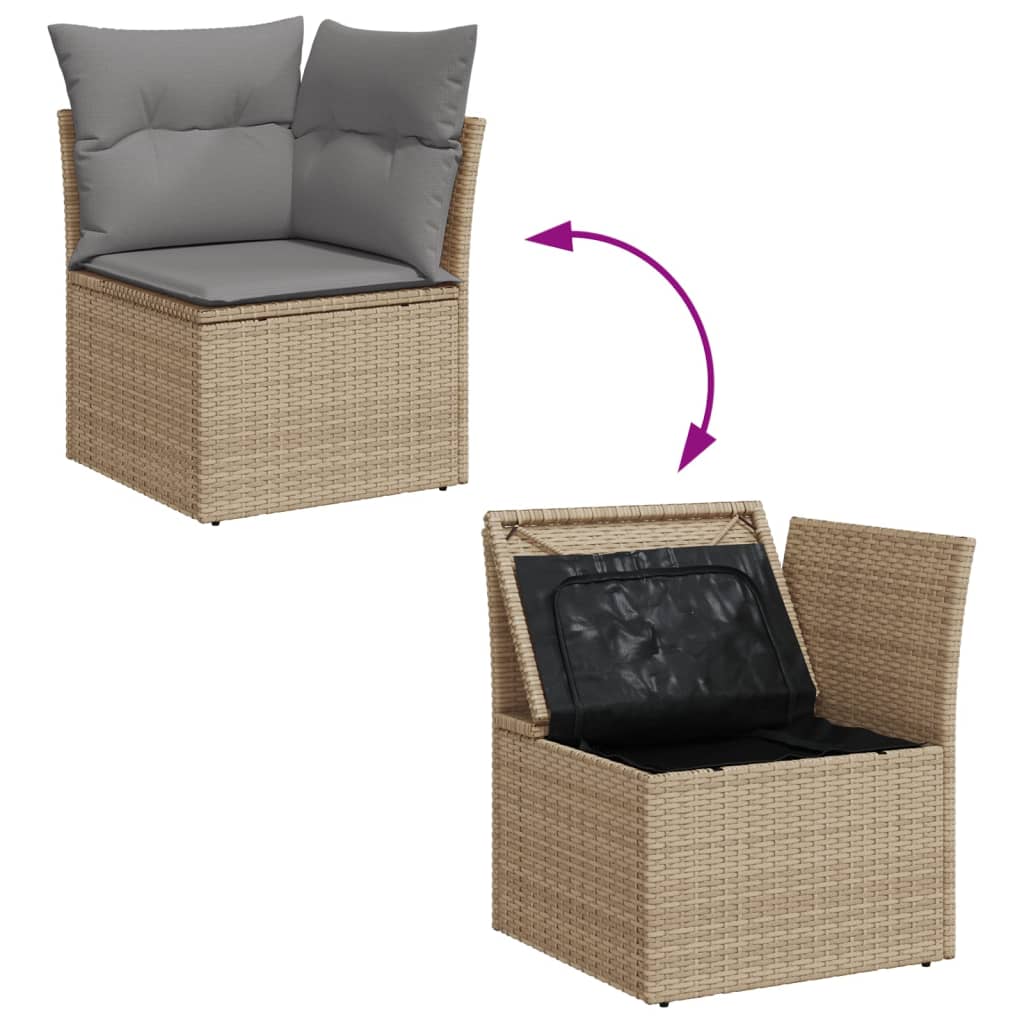 Tuinhoekbank Met Kussens Poly Rattan