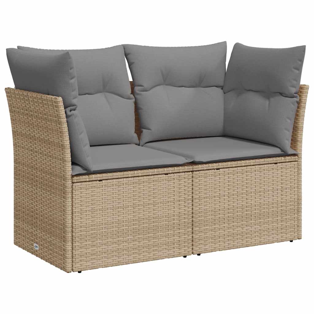 Tuinbank 2-Zits Met Kussens Poly Rattan
