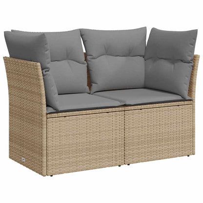 Tuinbank 2-Zits Met Kussens Poly Rattan