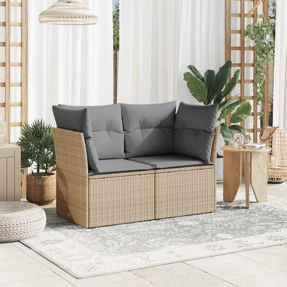 Tuinbank 2-Zits Met Kussens Poly Rattan