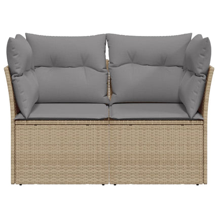 Tuinbank 2-Zits Met Kussens Poly Rattan