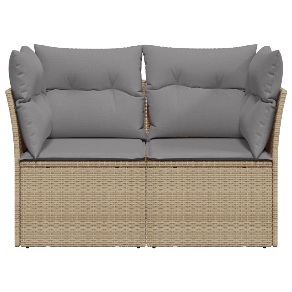Tuinbank 2-Zits Met Kussens Poly Rattan
