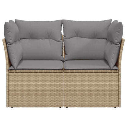 Tuinbank 2-Zits Met Kussens Poly Rattan