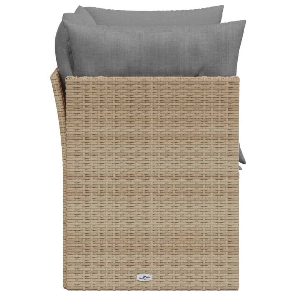 Tuinbank 2-Zits Met Kussens Poly Rattan