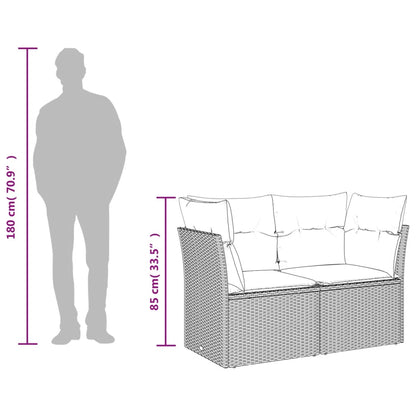 Tuinbank 2-Zits Met Kussens Poly Rattan