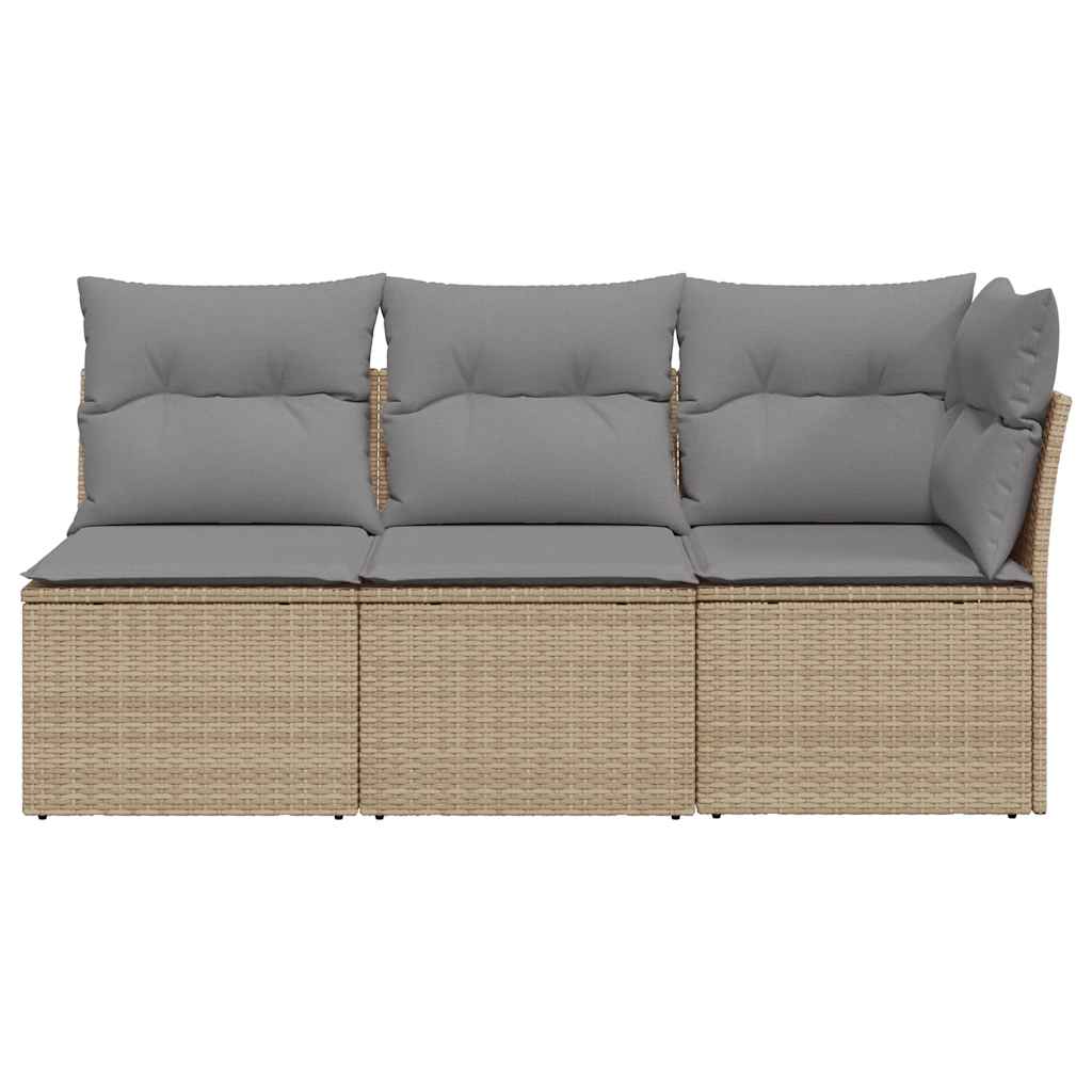 Tuinbank 3-Zits Met Kussens Poly Rattan