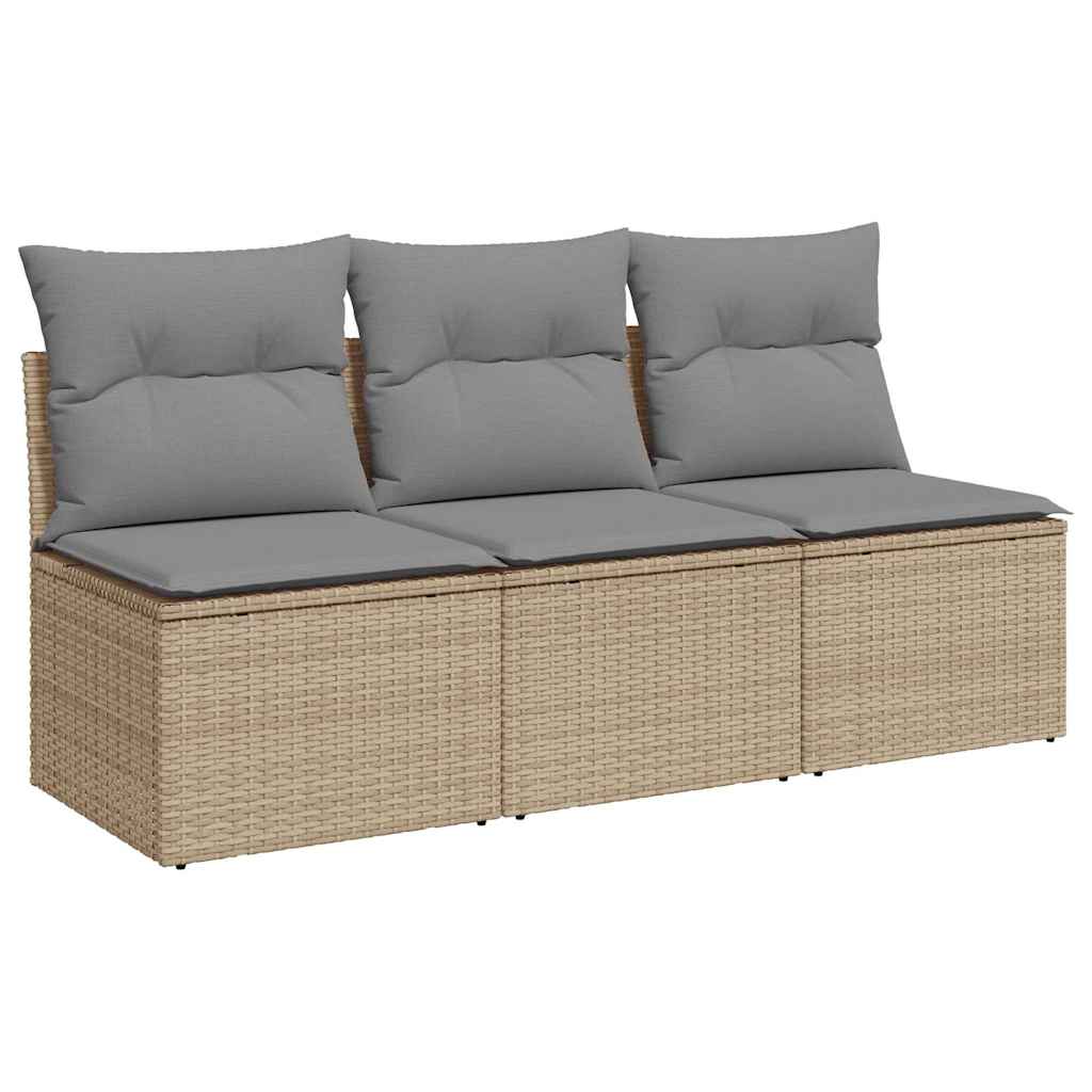 Tuinbank 3-Zits Met Kussens Poly Rattan