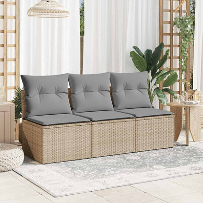 Tuinbank 3-Zits Met Kussens Poly Rattan