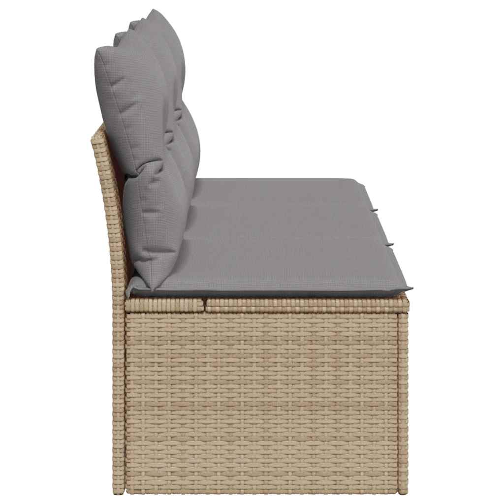 Tuinbank 3-Zits Met Kussens Poly Rattan