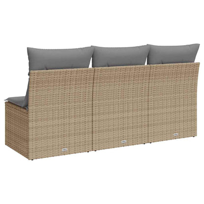Tuinbank 3-Zits Met Kussens Poly Rattan