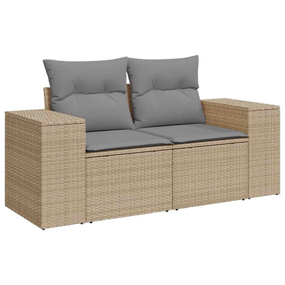 Tuinbank 2-Zits Met Kussens Poly Rattan