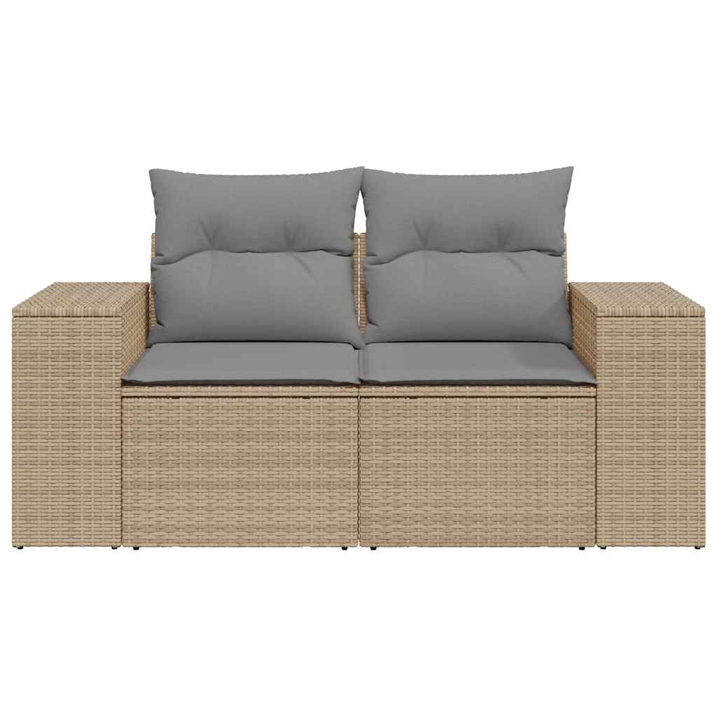 Tuinbank 2-Zits Met Kussens Poly Rattan