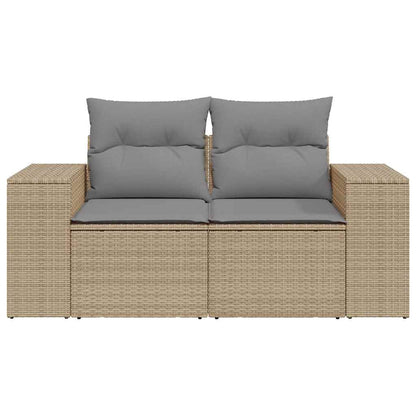 Tuinbank 2-Zits Met Kussens Poly Rattan