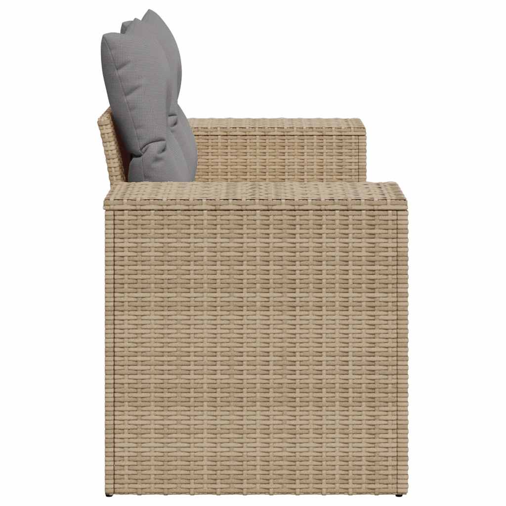 Tuinbank 2-Zits Met Kussens Poly Rattan
