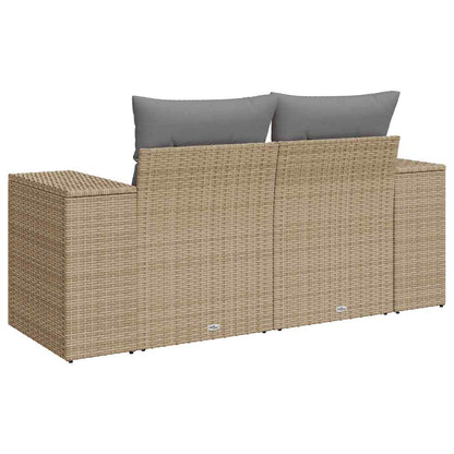 Tuinbank 2-Zits Met Kussens Poly Rattan